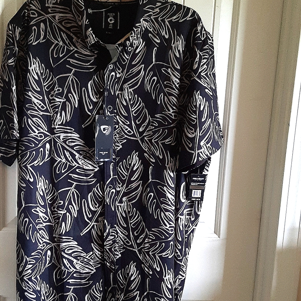 Fried Denim Tropical shirt Size 2X Slim fit NWT